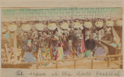 Shimooka Renjō, ‘Nippon matsuri kodomo odori (Japanese Festival - Children Dancing)’/ ‘A scene at the late festival called The O-Matsuri’, c.1870.