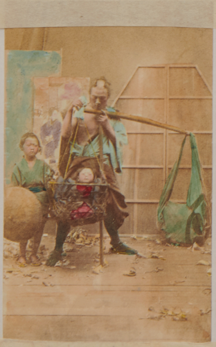 Shimooka Renjō, [Illegible]/ ’Paper hangers’, c.1863-70.