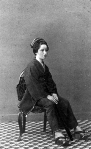 Felice Beato, ‘The Belle of Yokohama’, albumen print, c.1866-67.