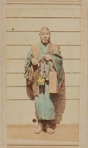 Shimooka Renjō, ‘Bōzū sunawachi Zen-shū (Buddhist Priest/s, namely of the Zen sect)’/ ‘Buddhist Priests', c.1863-70. The use of the plural in the caption indicates that the photograph was misplaced in this album.