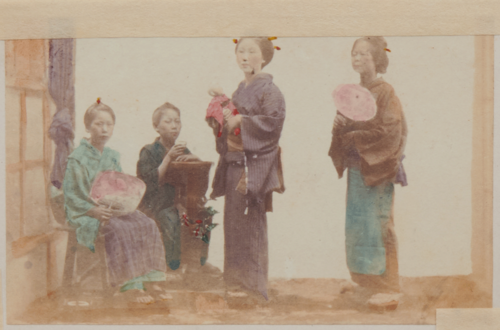 Shimooka Renjō, ‘Rashamen musume ningyō (Doll of a Foreigner’s Mistress)’/ ‘Doll makers’, c.1863-70.