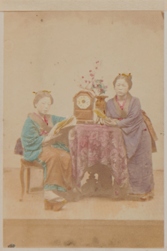 Shimooka Renjō, ‘Moguri no musume (Unlicensed girls)’, c.1863-70.